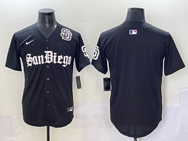 Men 2025 San Diego Padres Blank Black Five generations Joint Name Nike MLB Jersey style 4